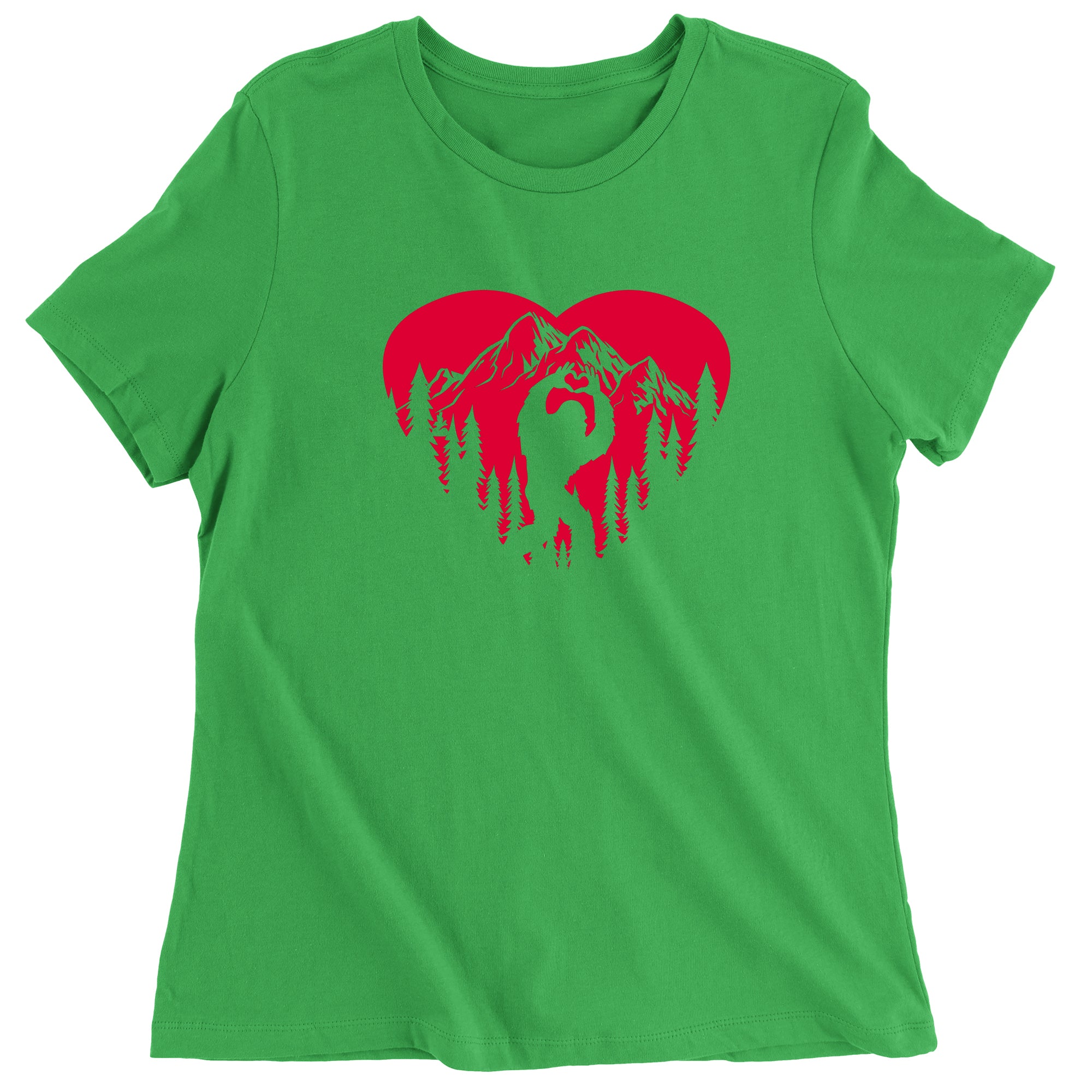 Women's Valentines Day Bigfoot Heart Sasquach Love T-Shirt