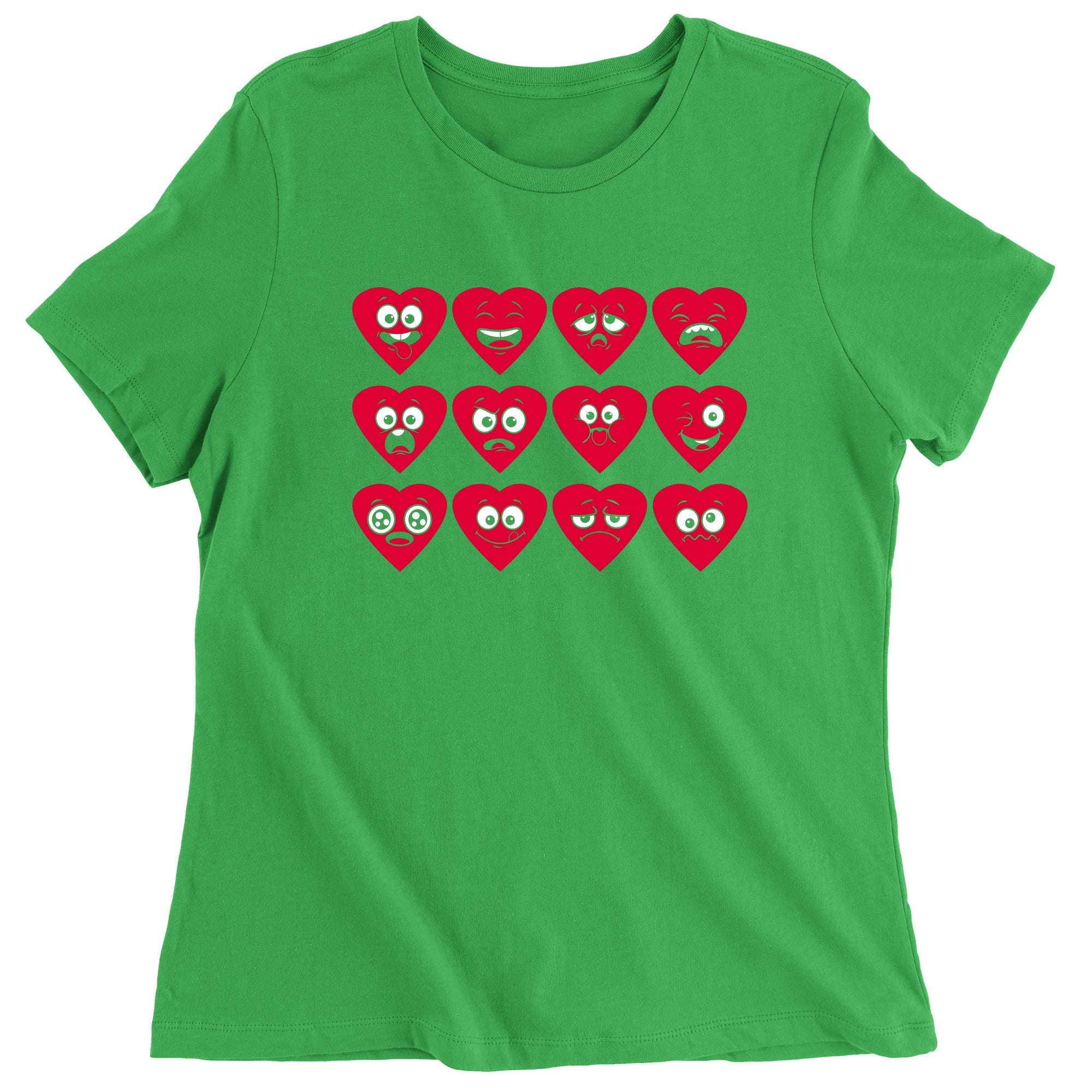 Women's Valentines Day Heart Faces T-Shirt