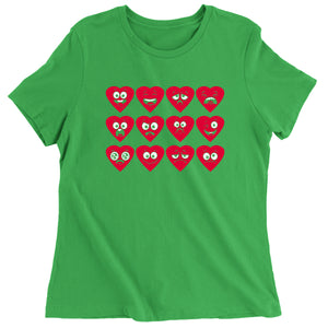 Women's Valentines Day Heart Faces T-Shirt