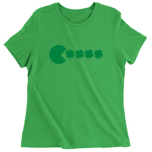 Women's St Patricks Day Funny Goofy Retro Shamrock Eater T-Shirt Shirt Tshirt