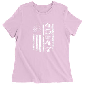 Women's Trump 45 47 American Flag T-Shirt