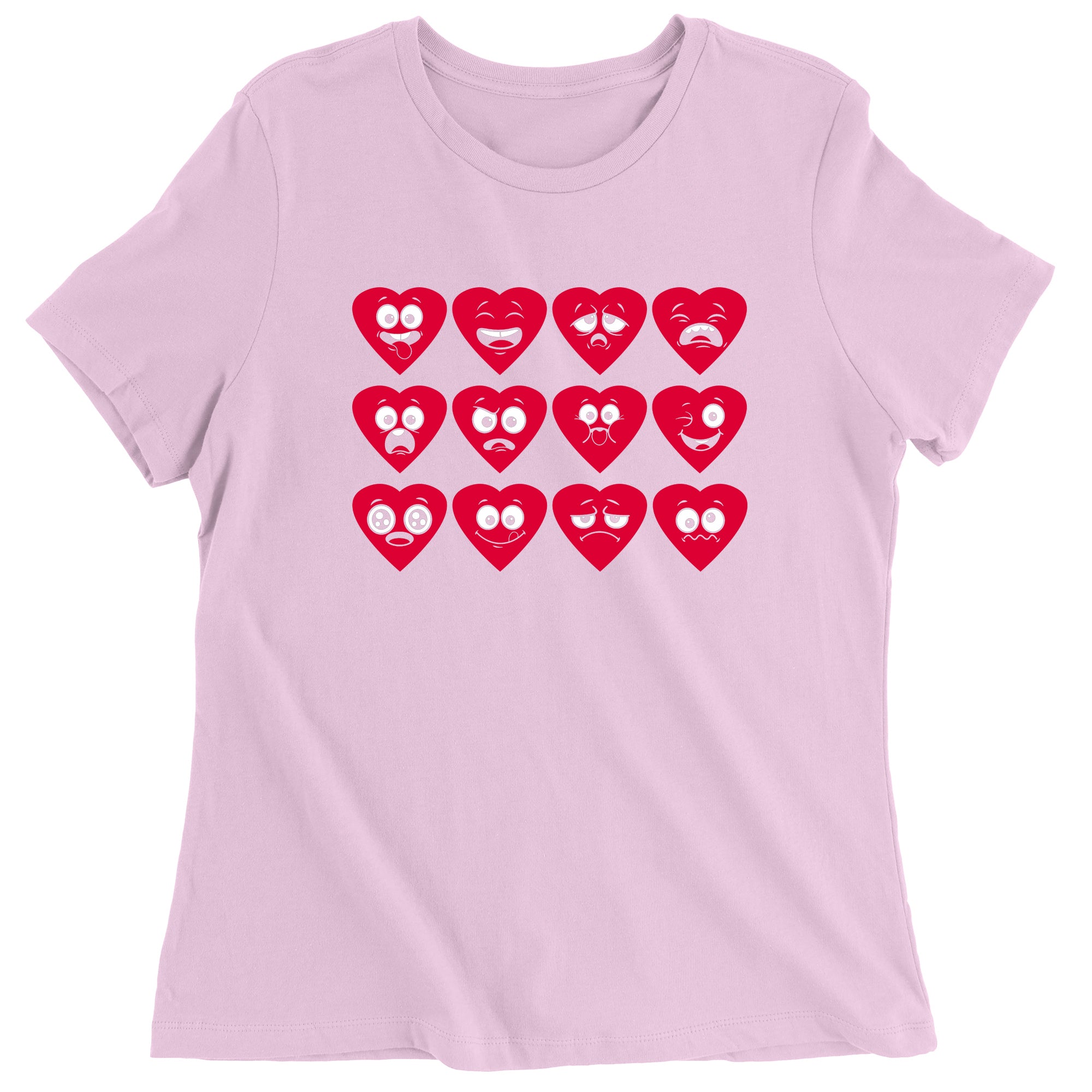 Women's Valentines Day Heart Faces T-Shirt