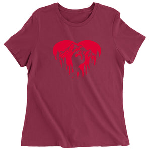 Women's Valentines Day Bigfoot Heart Sasquach Love T-Shirt