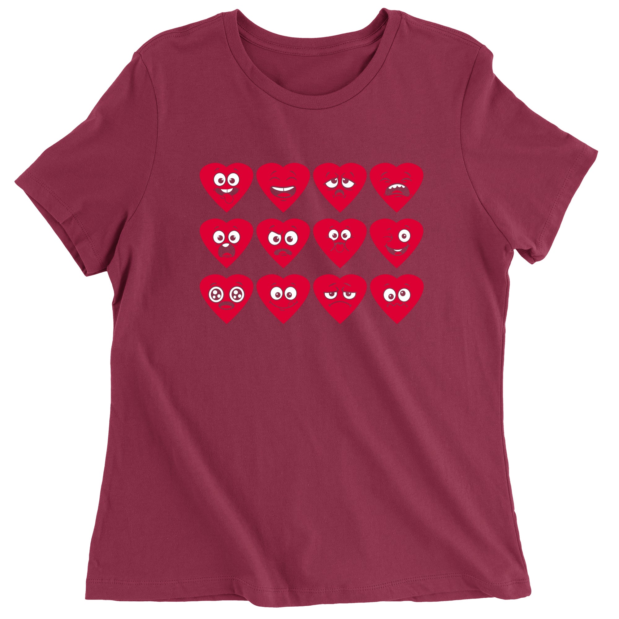 Women's Valentines Day Heart Faces T-Shirt
