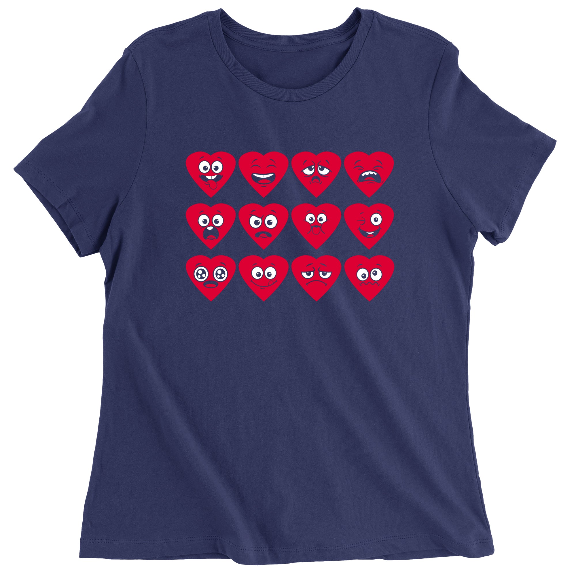 Women's Valentines Day Heart Faces T-Shirt