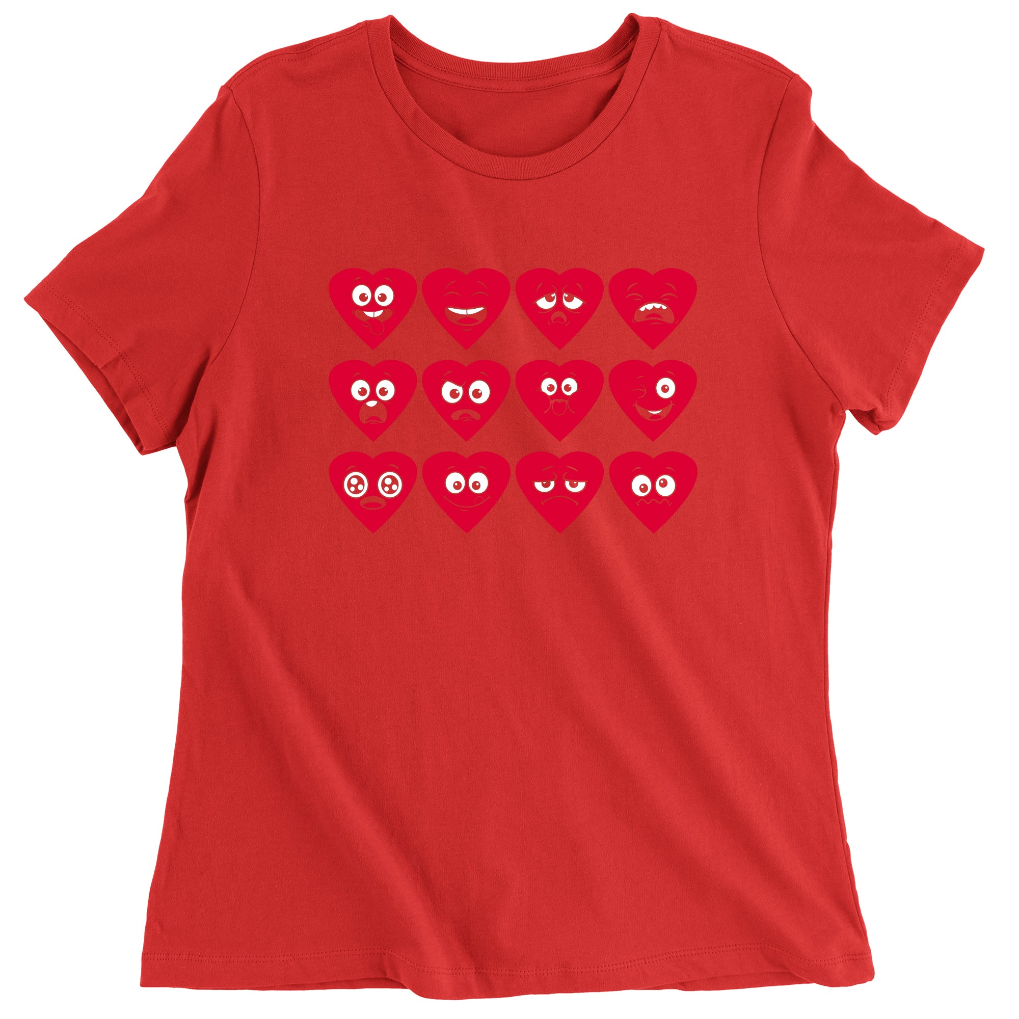 Women's Valentines Day Heart Faces T-Shirt