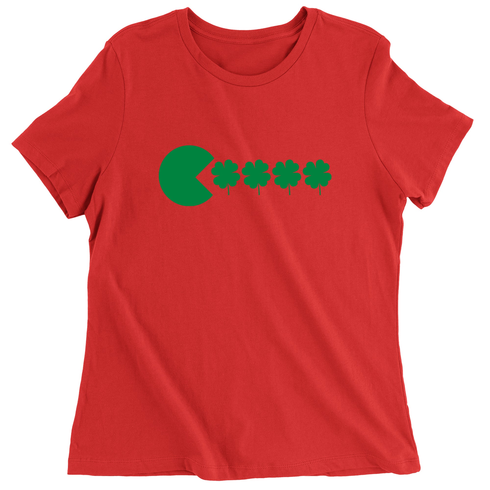 Women's St Patricks Day Funny Goofy Retro Shamrock Eater T-Shirt Shirt Tshirt
