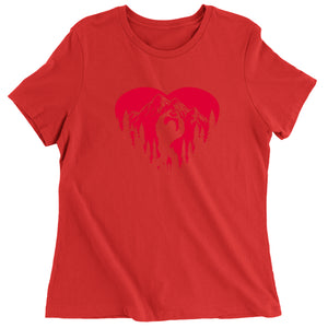 Women's Valentines Day Bigfoot Heart Sasquach Love T-Shirt