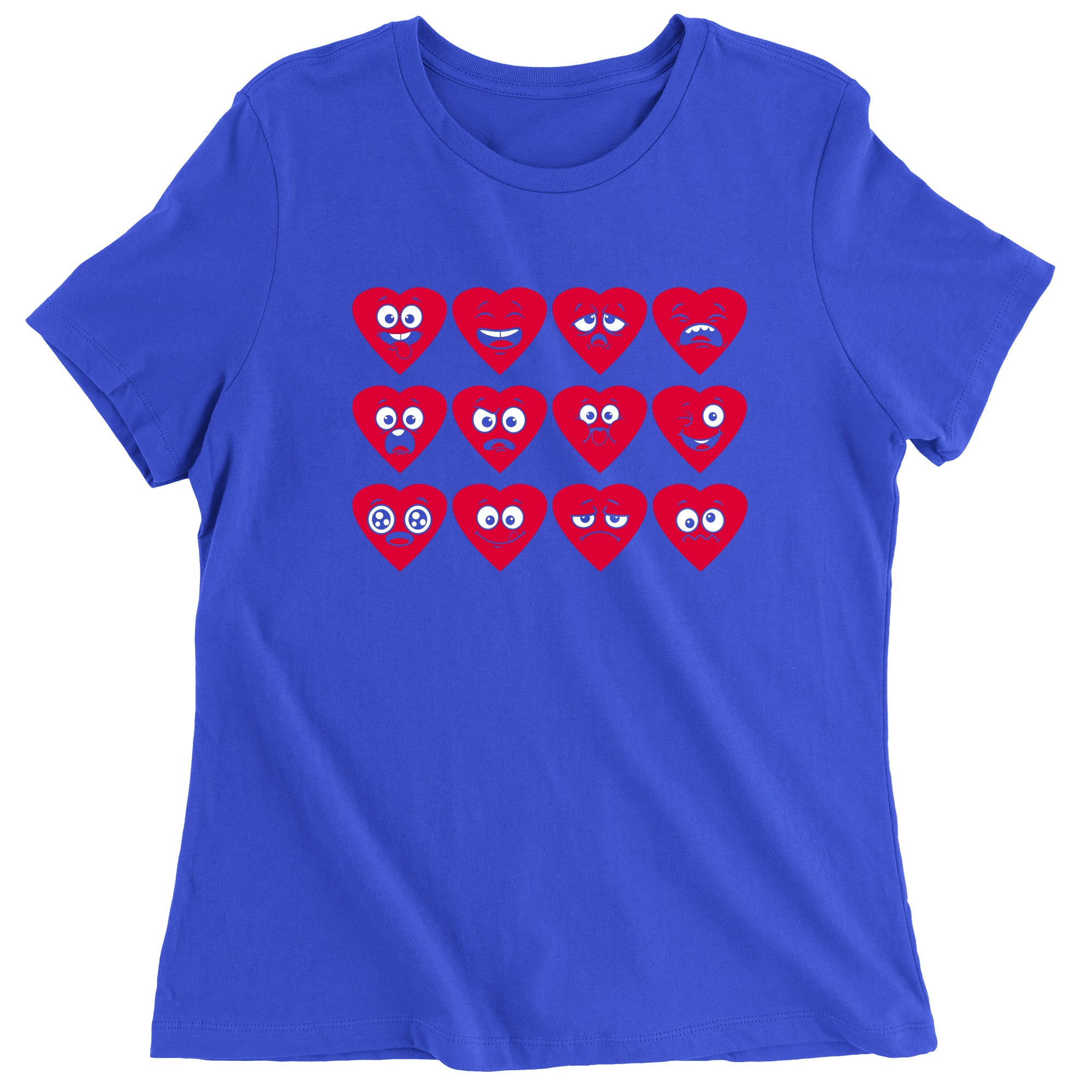 Women's Valentines Day Heart Faces T-Shirt