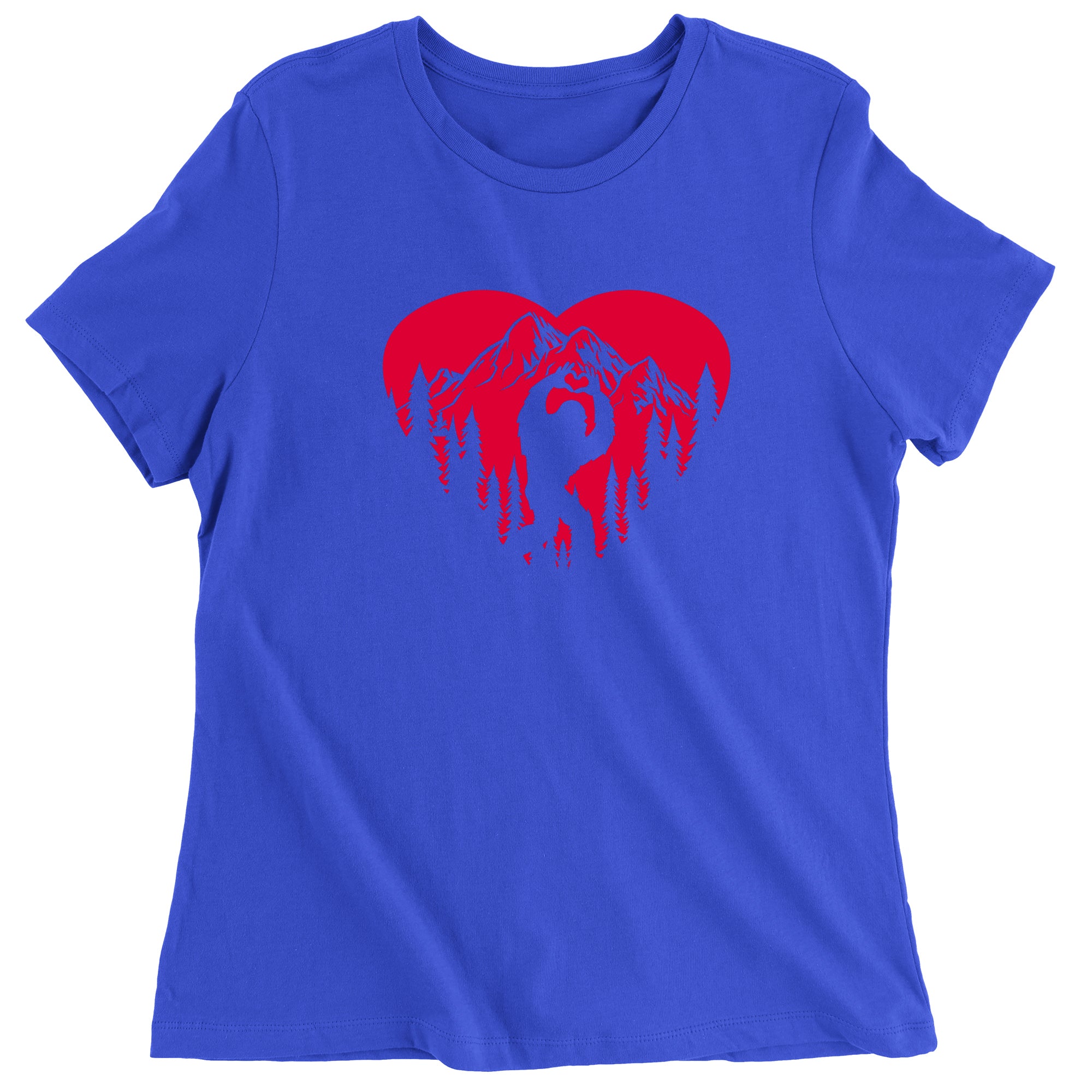 Women's Valentines Day Bigfoot Heart Sasquach Love T-Shirt