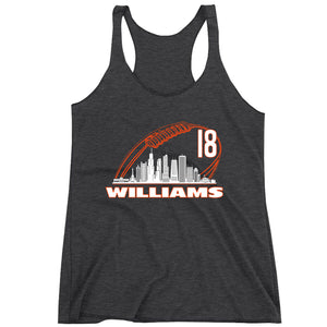 Racerback Williams 18 Chicago Football Skyline Ladies Tank Top