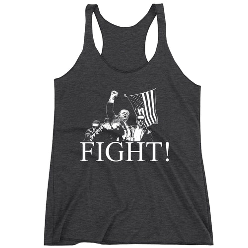 Racerback Trump Assassination Fight Ladies Tank Top