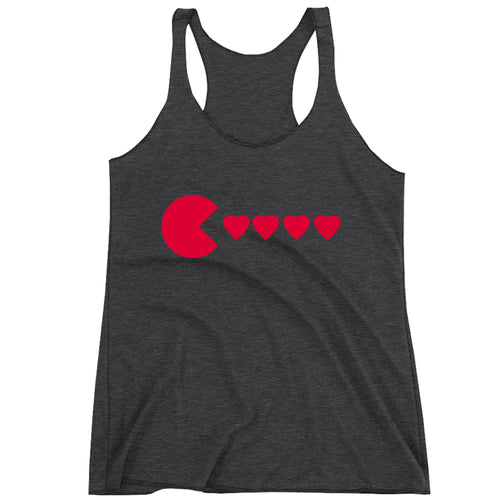 Racerback Valentines Day Heart Eater Ladies Tank Top