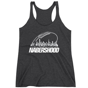 Racerback Nabers NY Nabershood Football Skyline Ladies Tank Top