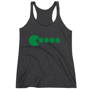 Racerback St Patricks Day Funny Goofy Retro Shamrock Eater Ladies Tank Top