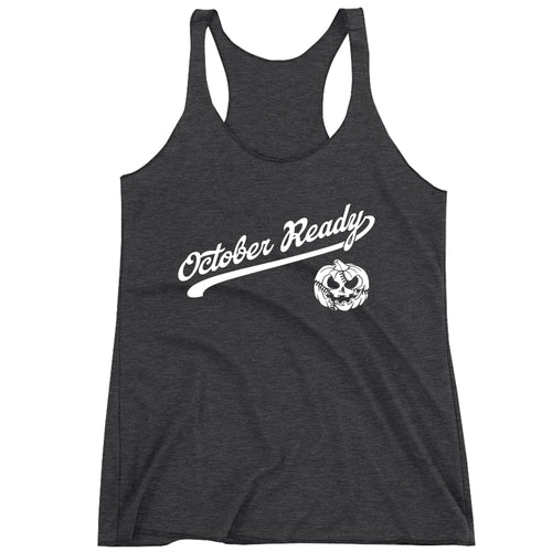 Racerback October Ready LA Baseball Ladies Tank Top