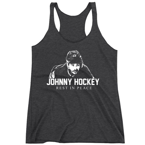 Racerback Johnny Hockey RIP Rest In Peace Ladies Tank Top