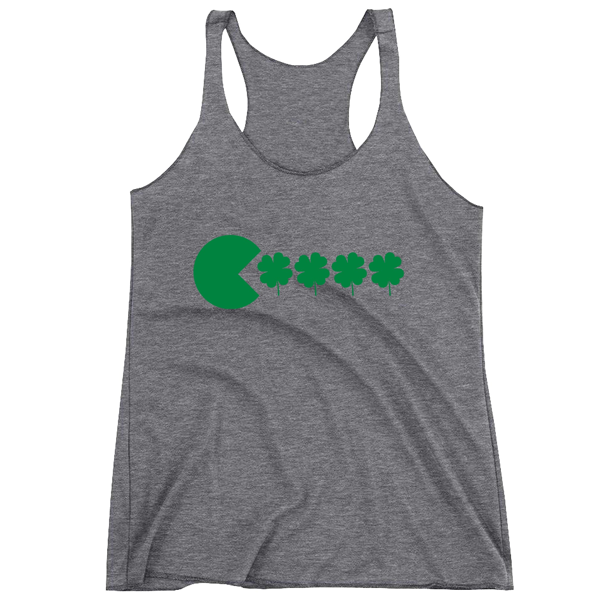 Racerback St Patricks Day Funny Goofy Retro Shamrock Eater Ladies Tank Top