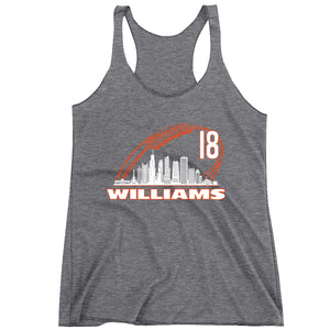 Racerback Williams 18 Chicago Football Skyline Ladies Tank Top