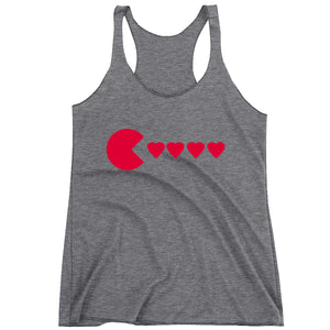 Racerback Valentines Day Heart Eater Ladies Tank Top