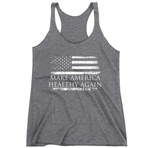 Racerback Make American Healthy Again #MAHA Patriotic Ladies Tank Top