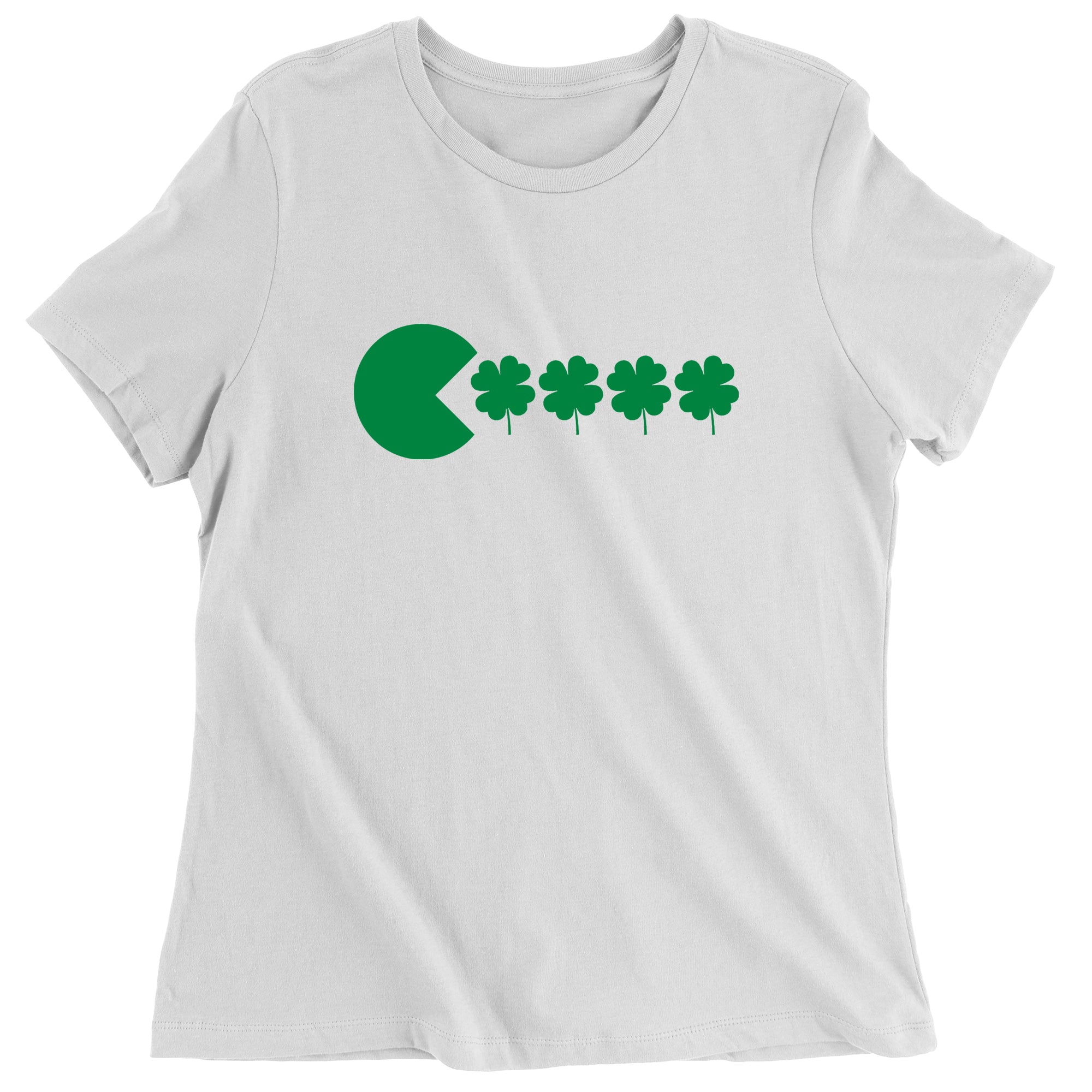 Women's St Patricks Day Funny Goofy Retro Shamrock Eater T-Shirt Shirt Tshirt