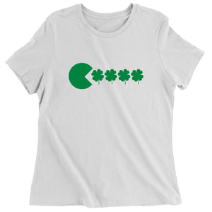 Women's St Patricks Day Funny Goofy Retro Shamrock Eater T-Shirt Shirt Tshirt