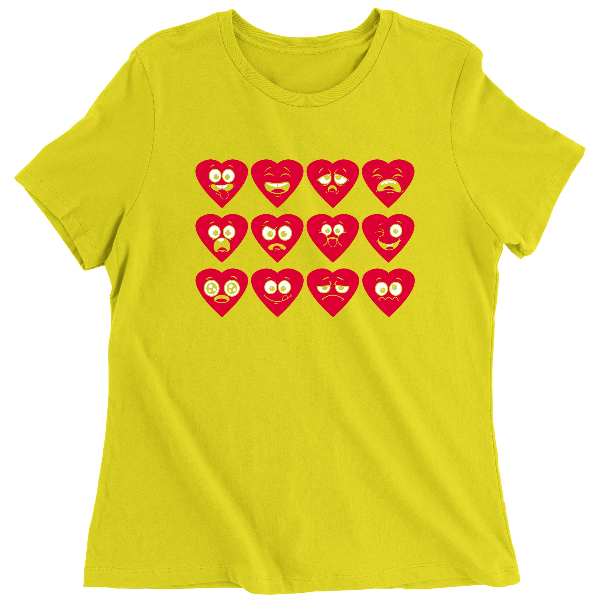 Women's Valentines Day Heart Faces T-Shirt
