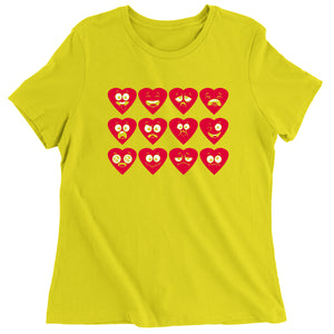 Women's Valentines Day Heart Faces T-Shirt