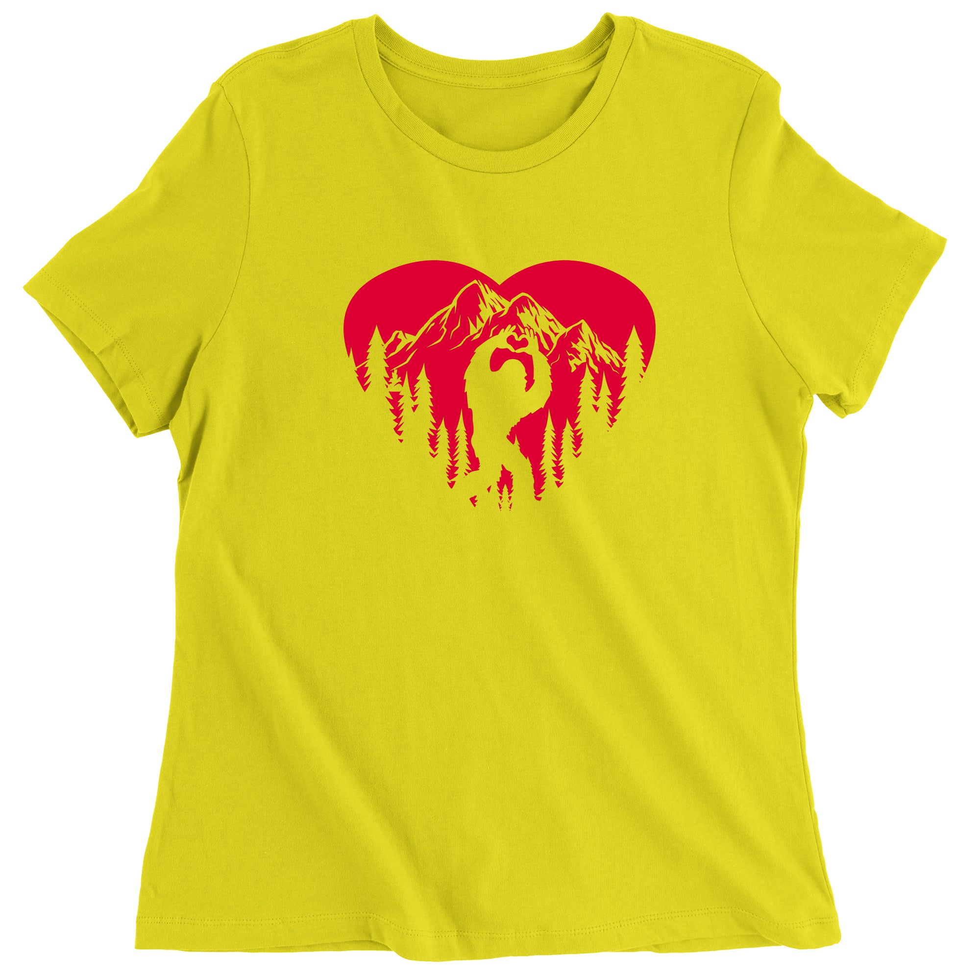 Women's Valentines Day Bigfoot Heart Sasquach Love T-Shirt