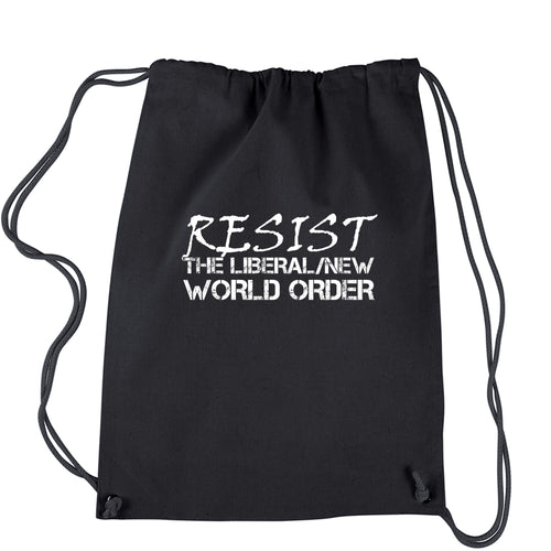 Resist New Liberal World Order Drawstring Backpack