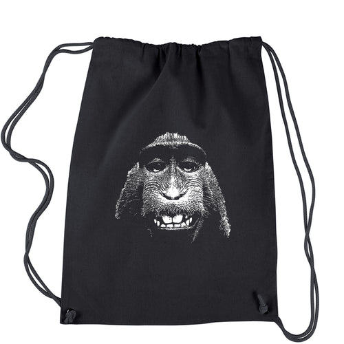Selfie Monkey Drawstring Backpack