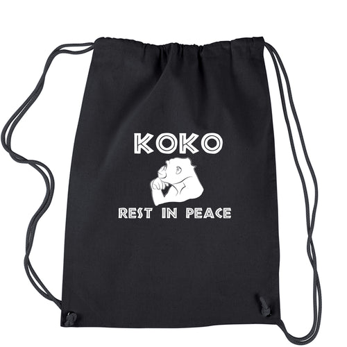 Koko the Talking Gorilla Rest in Peace Drawstring Backpack