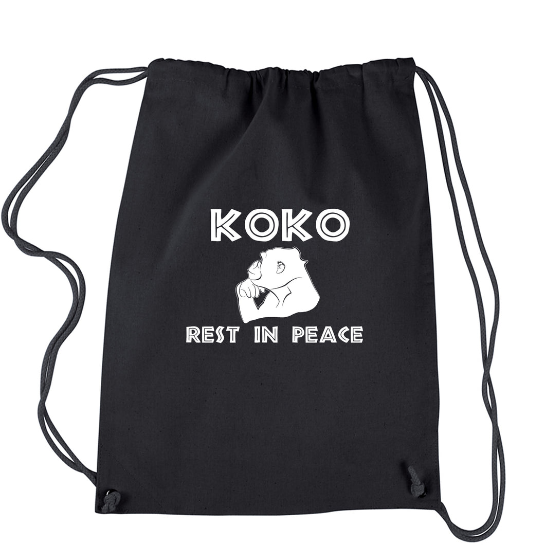 Koko the Talking Gorilla Rest in Peace Drawstring Backpack