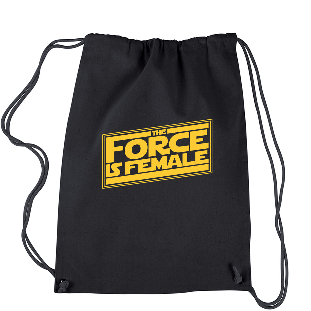 The Force is Female Feminist Star Warship Drawstring Backpack