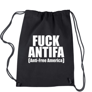 Fuck Antifa Patriotic Pro America Drawstring Backpack