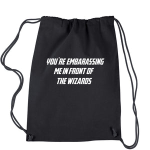 Embarassing Wizards Funny Wars of Infinity Quote Drawstring Backpack