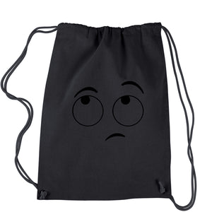 Emoticon Eyeroll  Funny Eye roll Drawstring Backpack
