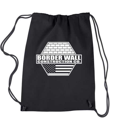 Border Wall Construction Company Trump Drawstring Backpack