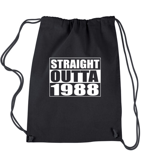 Straight Outta 1988 30th Birthday Funny Drawstring Backpack