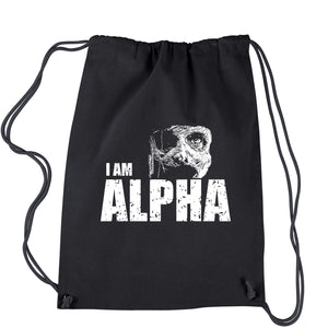 I Am Alpha Walking Drawstring Backpack