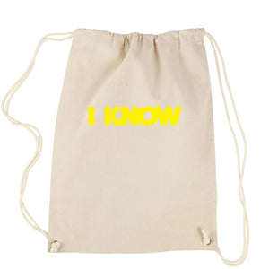 Solo I Know Quote Drawstring Backpack