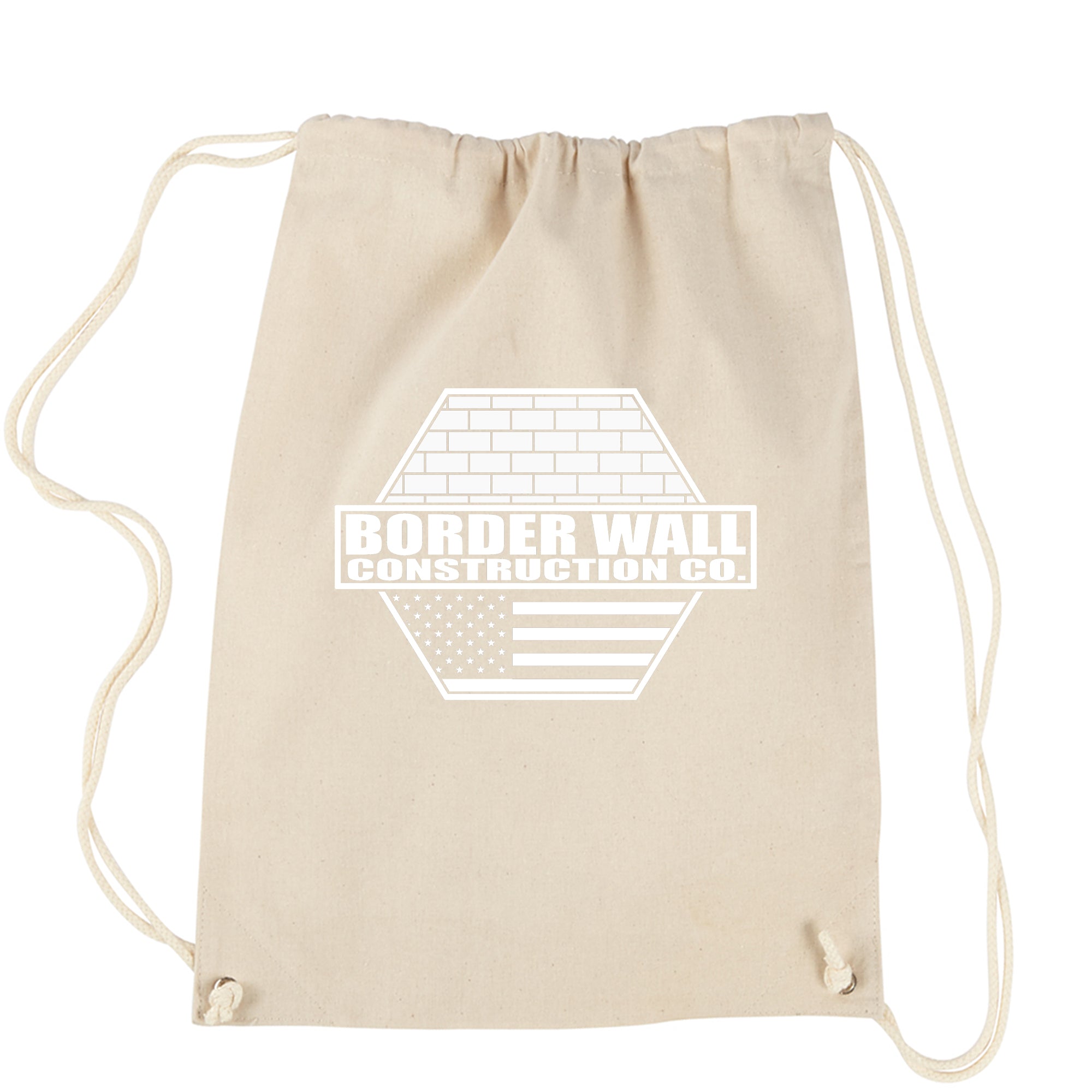 Border Wall Construction Company Trump Drawstring Backpack