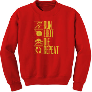 Run Loot Die Repeat Battlegrounds Gamer Sweatshirt