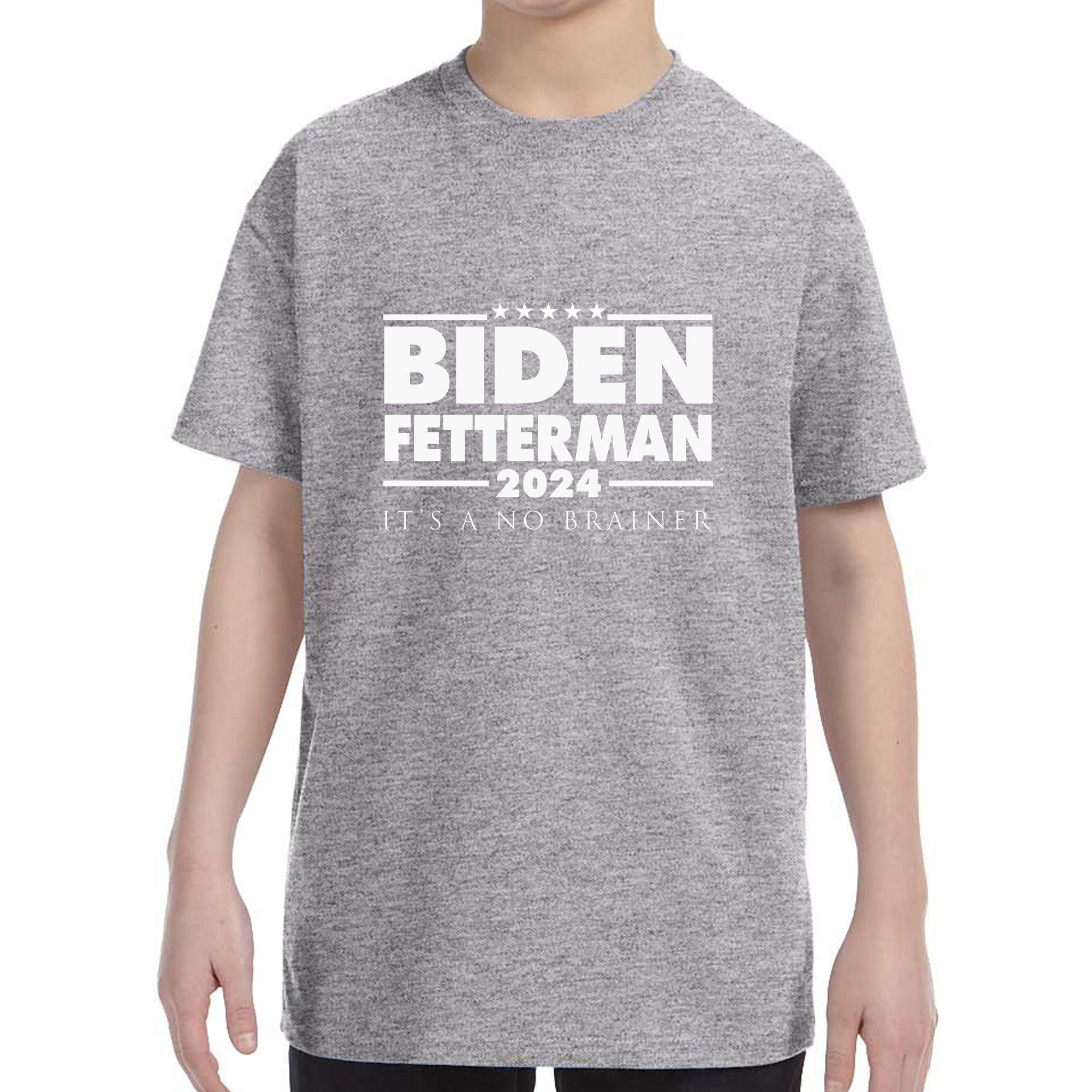 Biden Fetterman 2024 It's A No Brainer 24 Kid's T-Shirt