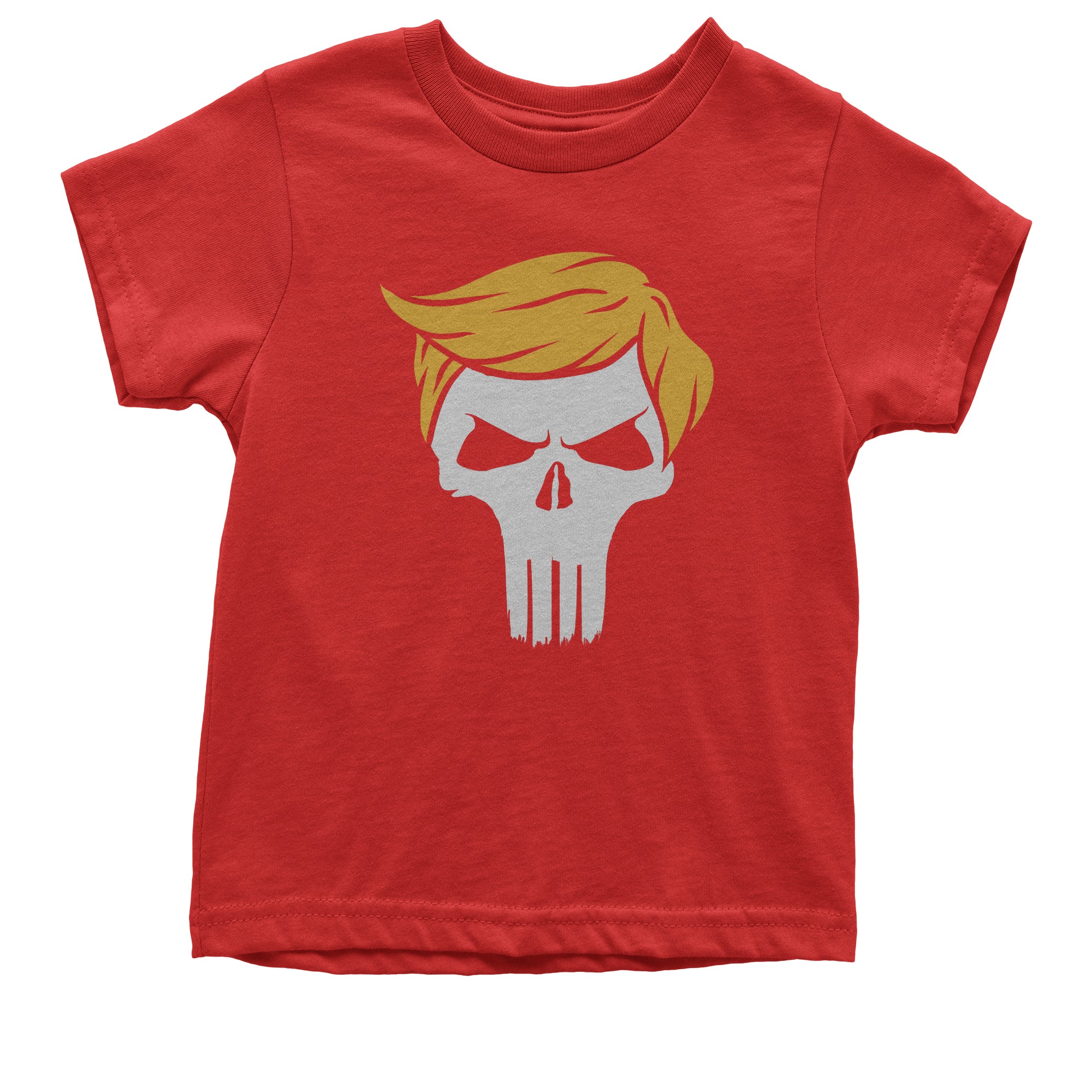 Trump Skull Hair  Parody Kid's T-Shirt
