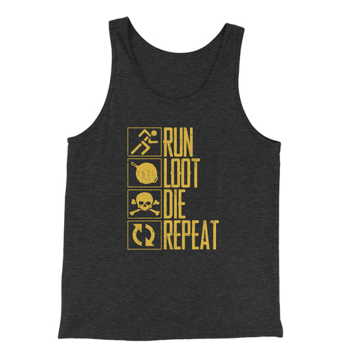 Run Loot Die Repeat Battlegrounds Gamer Men's Jersey Tank