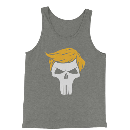 Trump Skull Hair  Parody Men's Jersey Tank