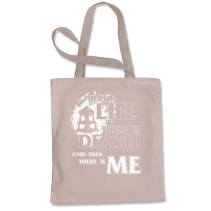 There is Life Death Me League Champion Threshold Quote Tote Bag