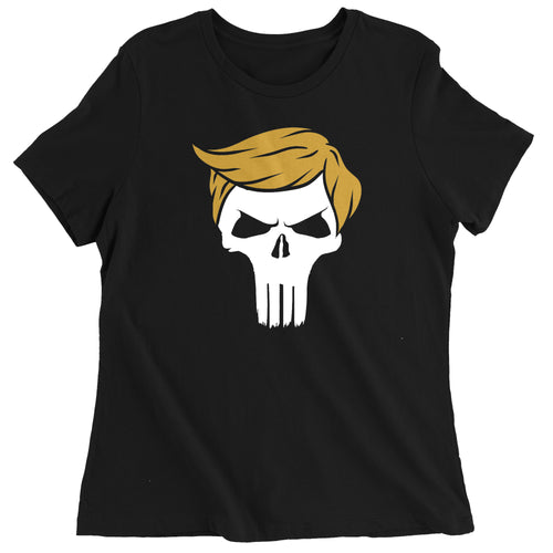 Trump Skull Hair  Parody Women's T-Shirt